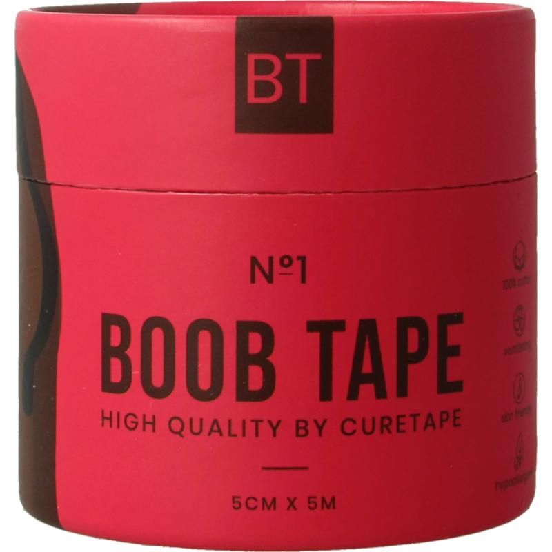 Curetape Boobtape no 1 incl. nipple cov ers - 5 cm x 5m blac (1 stuk)