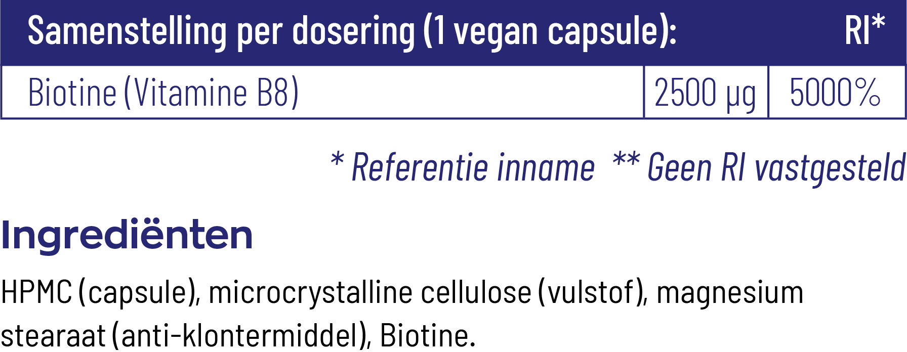 Vitakruid Biotine 2500 Mcg Voor Huid, Haar & Nagels (90 vega capsules) - image 3