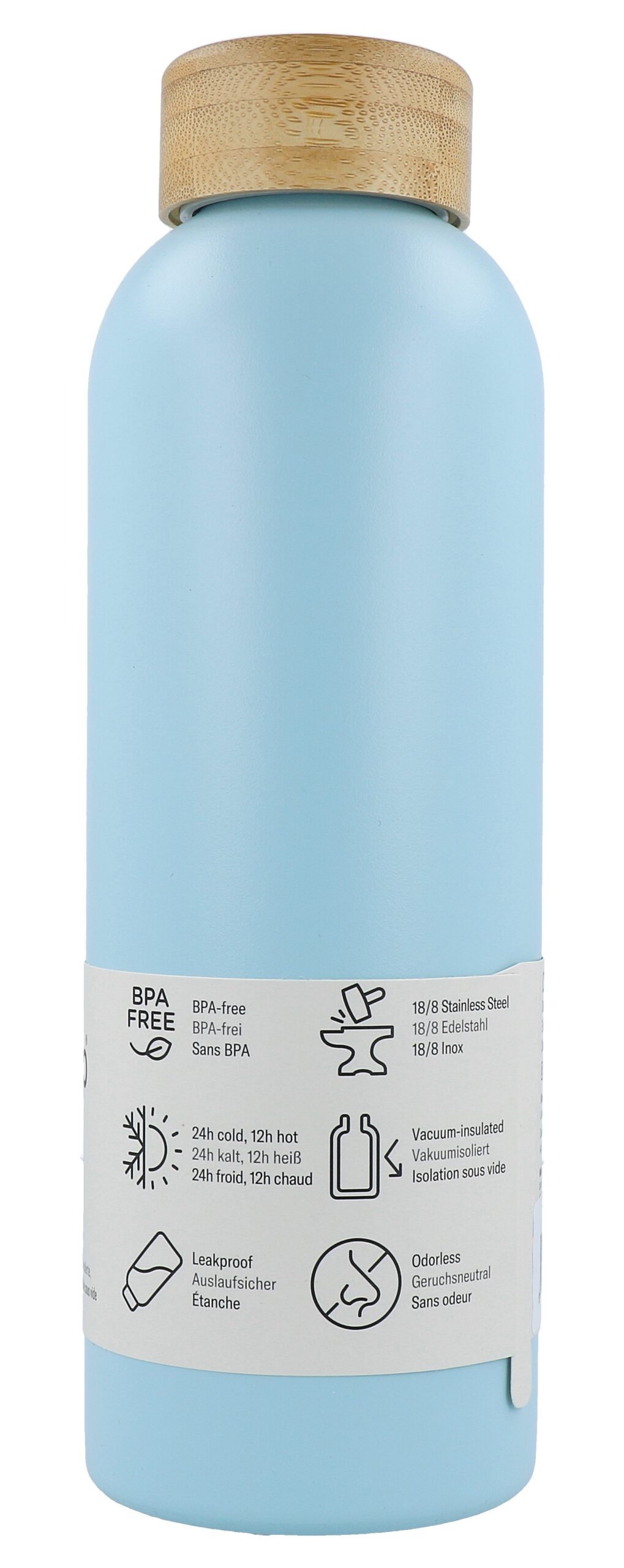 Waterdrop Drinkfles Roestvrijstaal Pastel Turquoise Matt (600 ml)