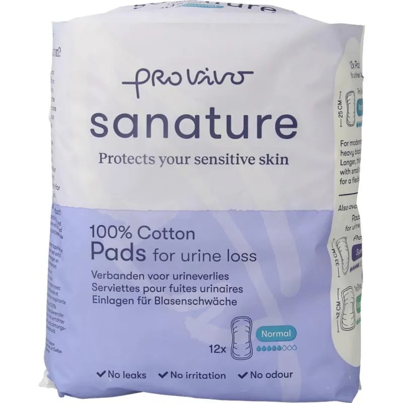 Sanature Pro vivo incontinentie normaal katoen (12 stuks)