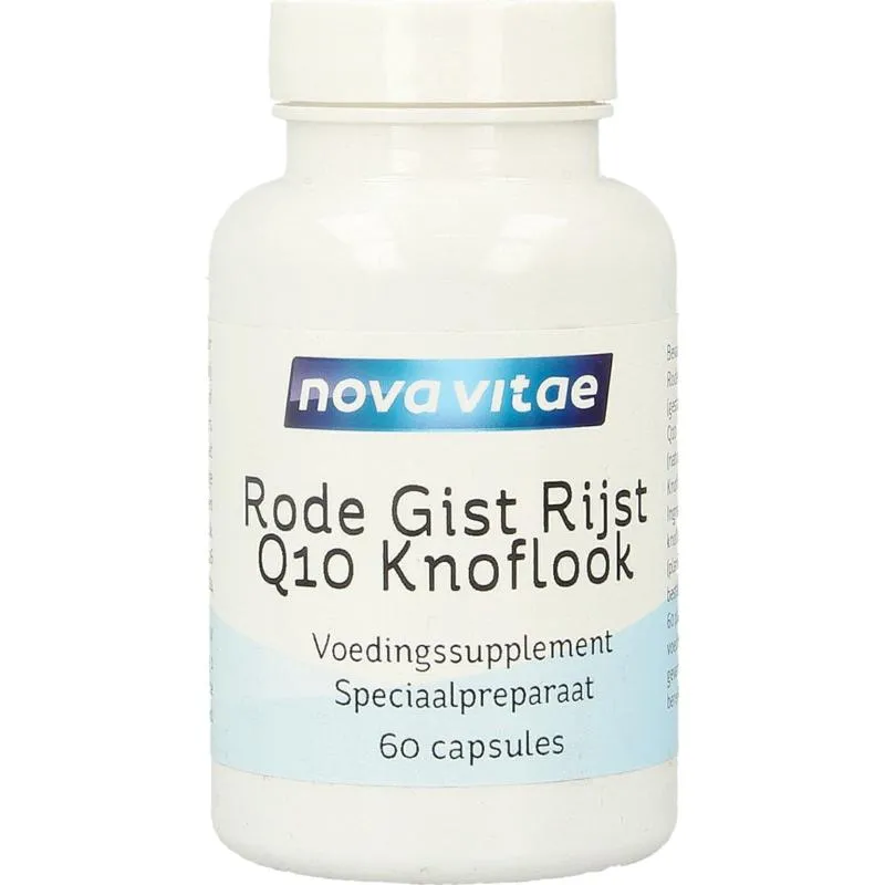 Nova Vitae Rode gist rijst+ Q10 + knofloo k (60 vega capsules)
