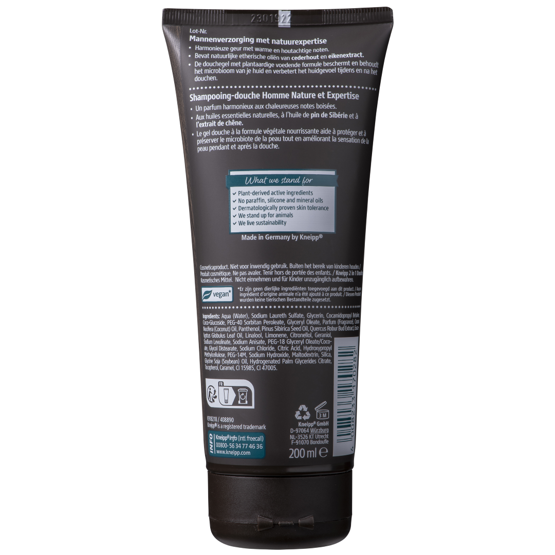 Kneipp Men body & hair 2-in-1 douche warm woods (200 ml)