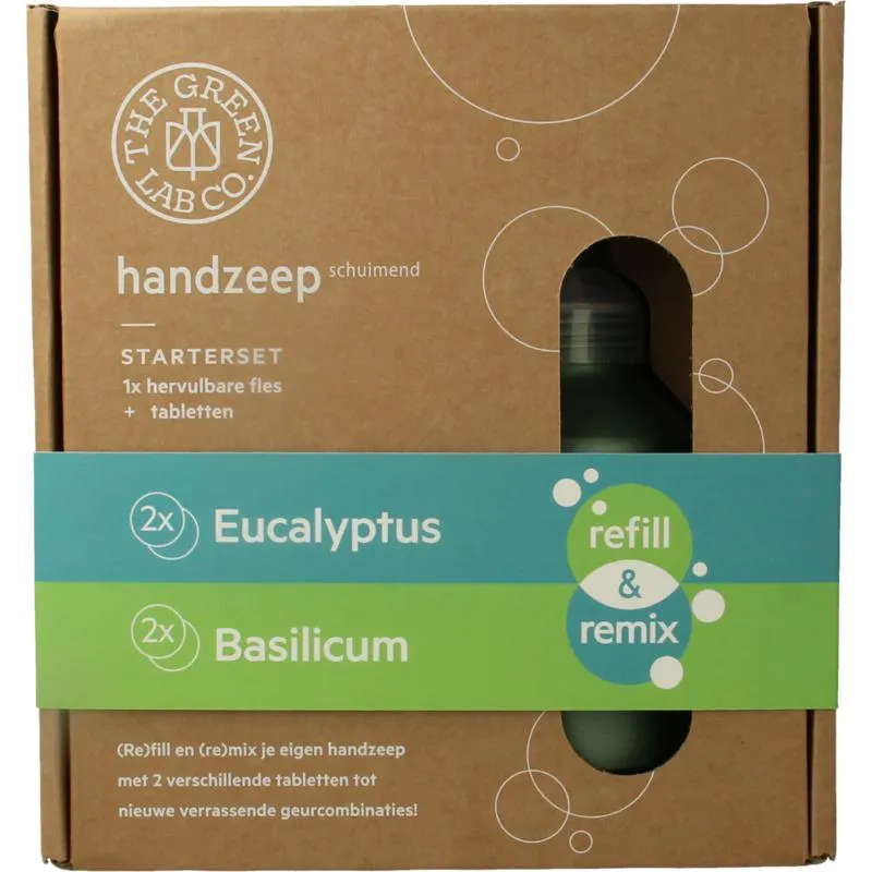 Thegreen Lab Co Handzeep premium starter set eu calyptus & basilicum (1 set)