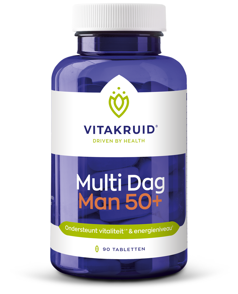 Vitakruid Multi Dag Man 50+ 100% Vegan (90 tabletten)