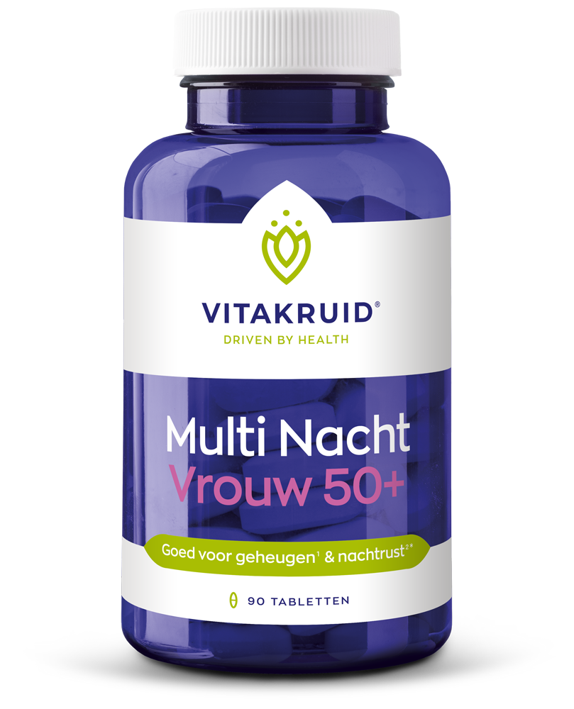 Vitakruid Multi Nacht Vrouw 50+ 100% Vegan (90 tabletten)