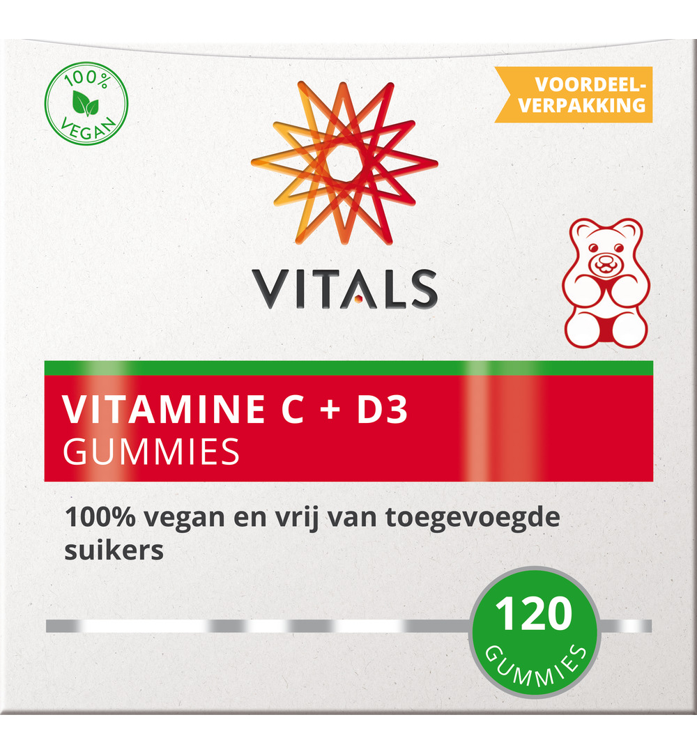 Vitals Vitamine C + D3 Gummies (120 gummies)