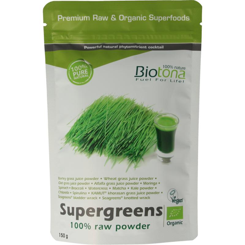 Biotona Supergreens raw powder bio (150 gr)