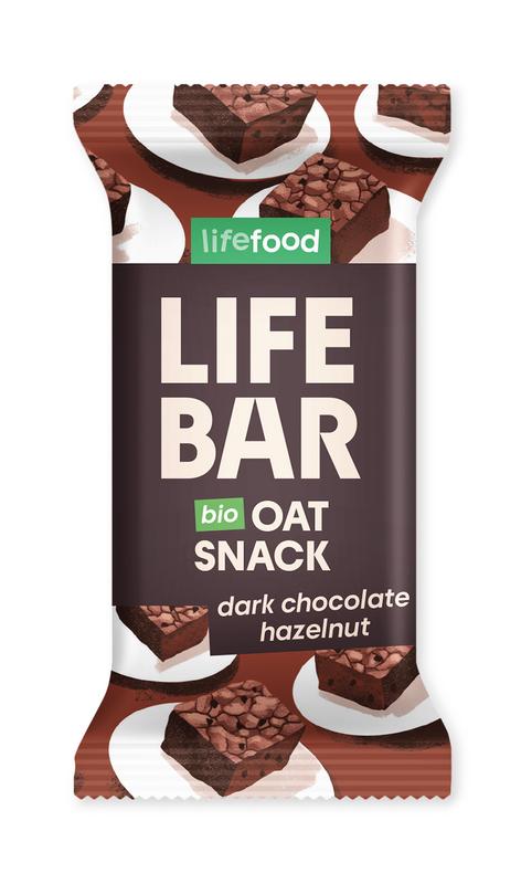 Lifefood Lifebar Oatsnack Pure Chocolad E Hazelnoot Bio (40 gr)