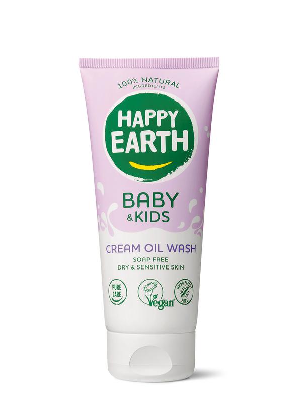 Happy Earth Wasgel creme olie baby & kids (200 ml)