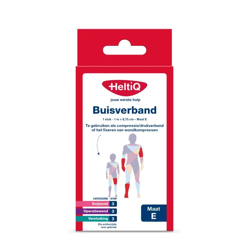 HeltiQ Buisverband 1m x 8,75 cm maat E (1 stuk)