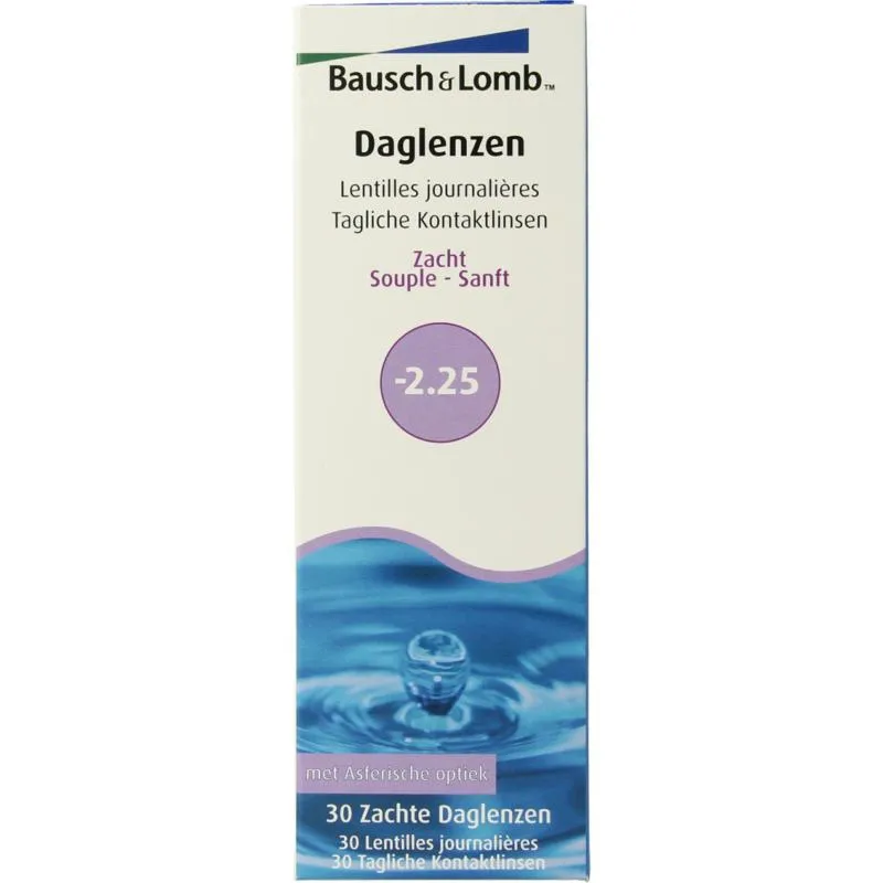 Bausch + Lomb Daglenzen -2.25 (30 stuks)