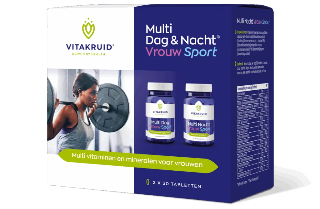 Vitakruid Multi Dag & Nacht Vrouw Sport 100% Vegan (2 X 30 tabletten)