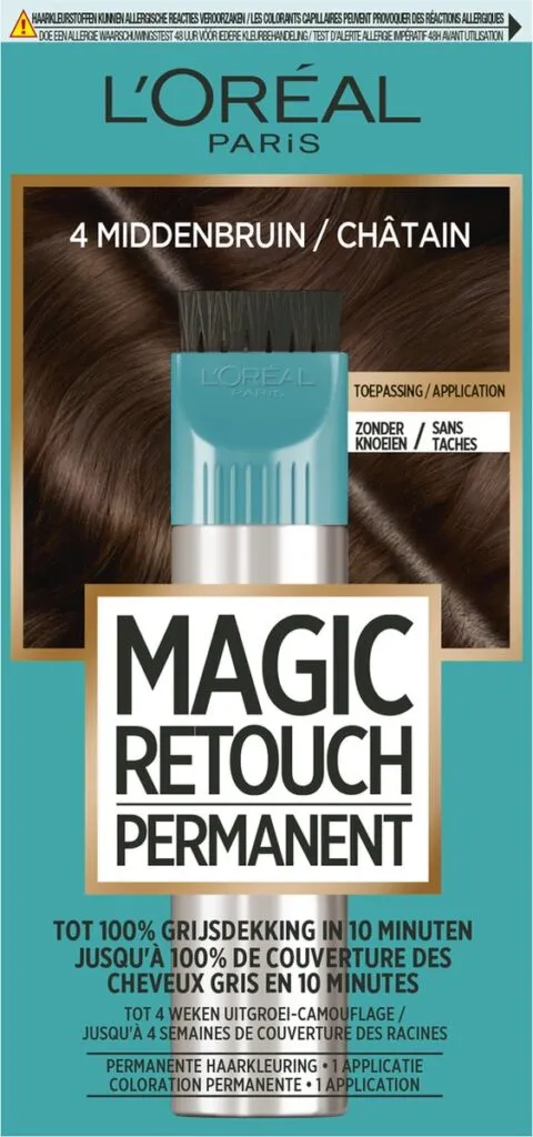 Loreal Paris Magic Retouch Permanente Haarkleuring nr 4 Middenbruin (1 stuk)