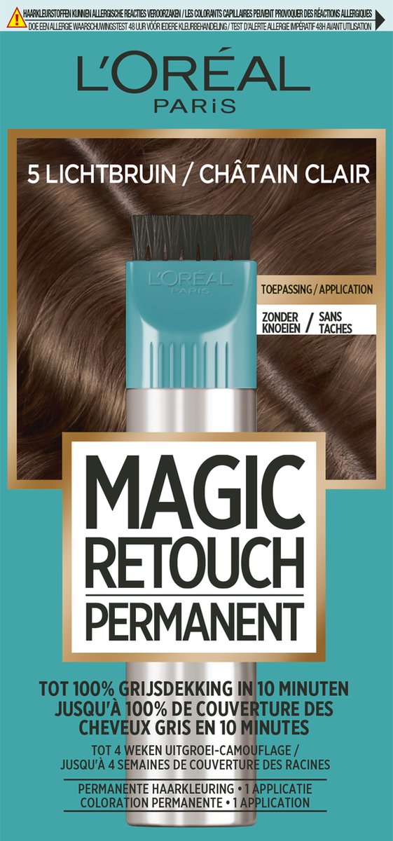 Loreal Paris Magic Retouch Permanente Haarkleurig nr 5 Lichtbruin (1 stuk)