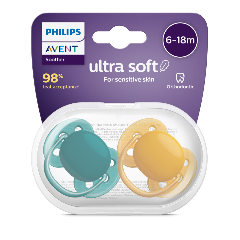 Avent Ultra soft fopspeen 6-12 maanden (2 stuks)