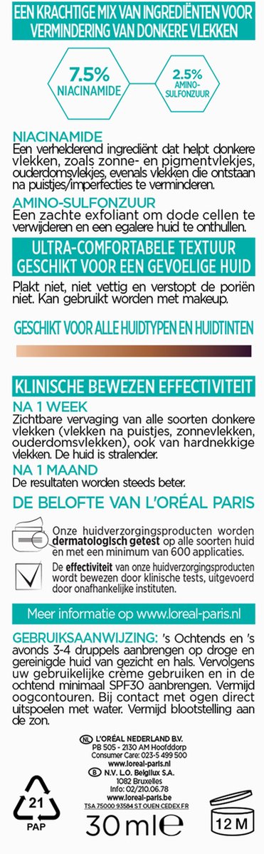 L'Oréal Bright reveal dark spot serum (30 ml)