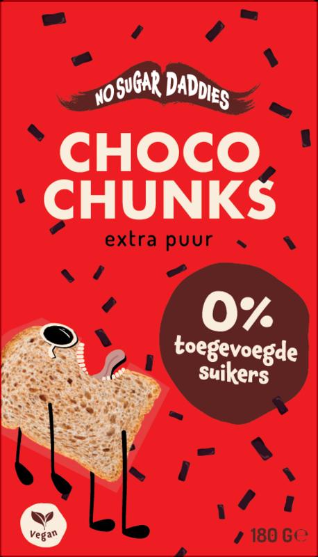 No Sugar Daddies Choco chunks extra puur bio (180 gr)