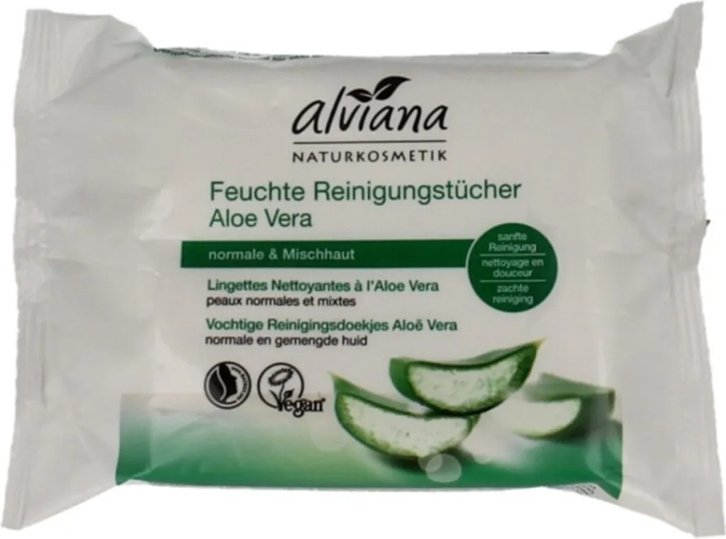 Alviana reinigdoekjes aloe vera vochti (25 stuks)