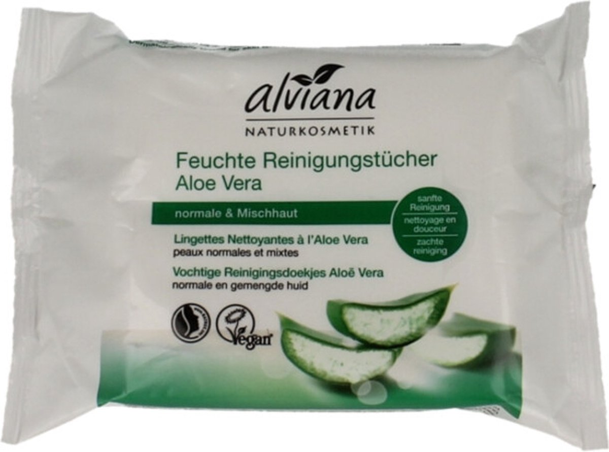 Alviana reinigdoekjes aloe vera vochti (25 stuks)