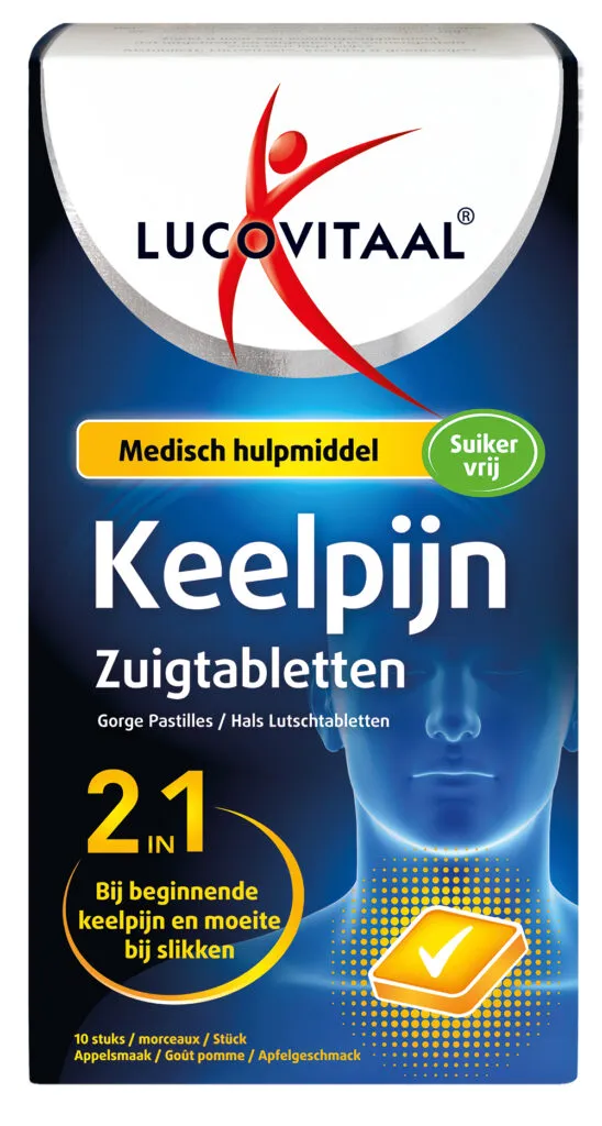 Lucovitaal Keelpijn 2-in-1 (10 zuigtabletten)