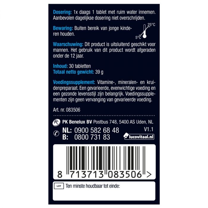 Lucovitaal Testosteron Mannen Support (30 tabletten) - image 3