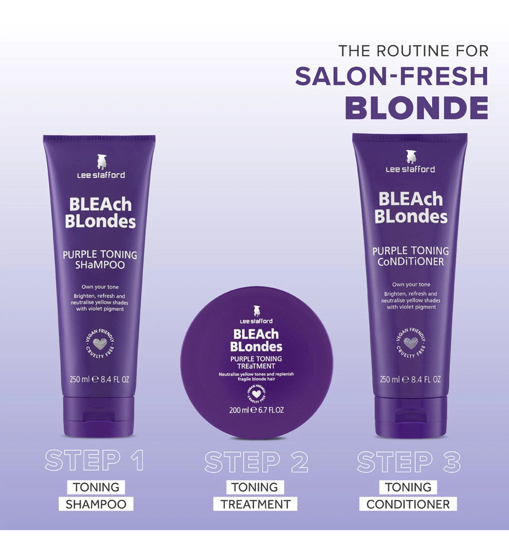 Lee Stafford Bleach blondes purple toning shampoo (250 ml) - image 4