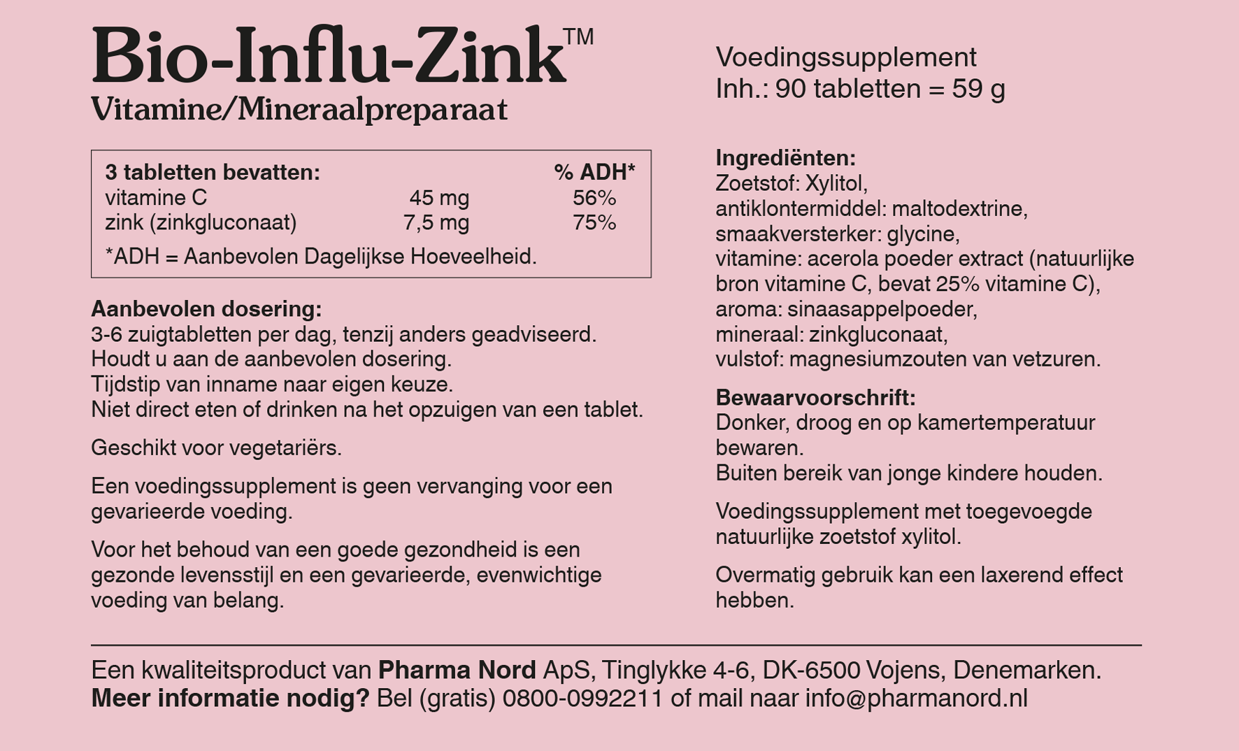 Pharma Nord Bio Influ Zink (90 tabletten)