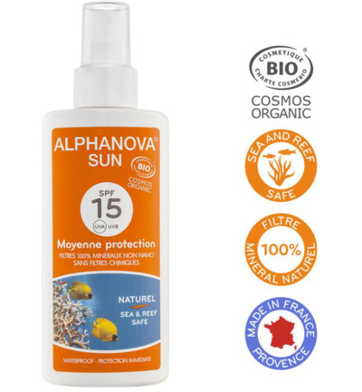 Alphanova Sun Sun spray SPF15 vegan (125 ml)