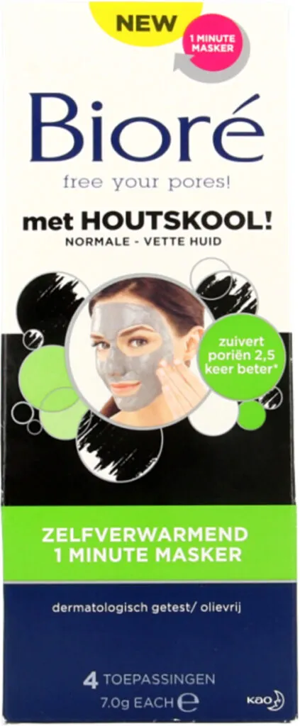 Bioré Zelfverwarmend 1 minuut masker (4 stuks)