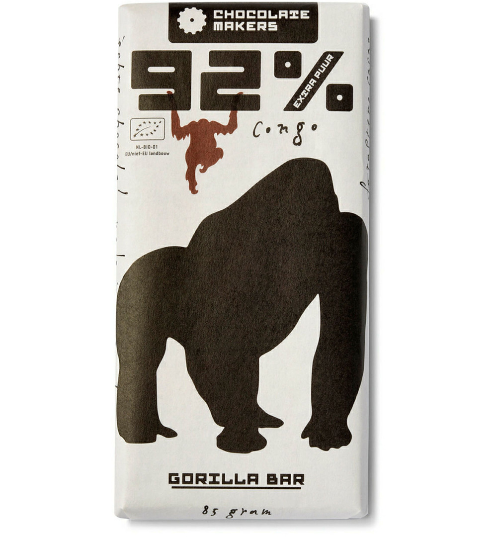 Chocolatemakers Gorilla Bar Extra Puur 92% Bio (85 gr)