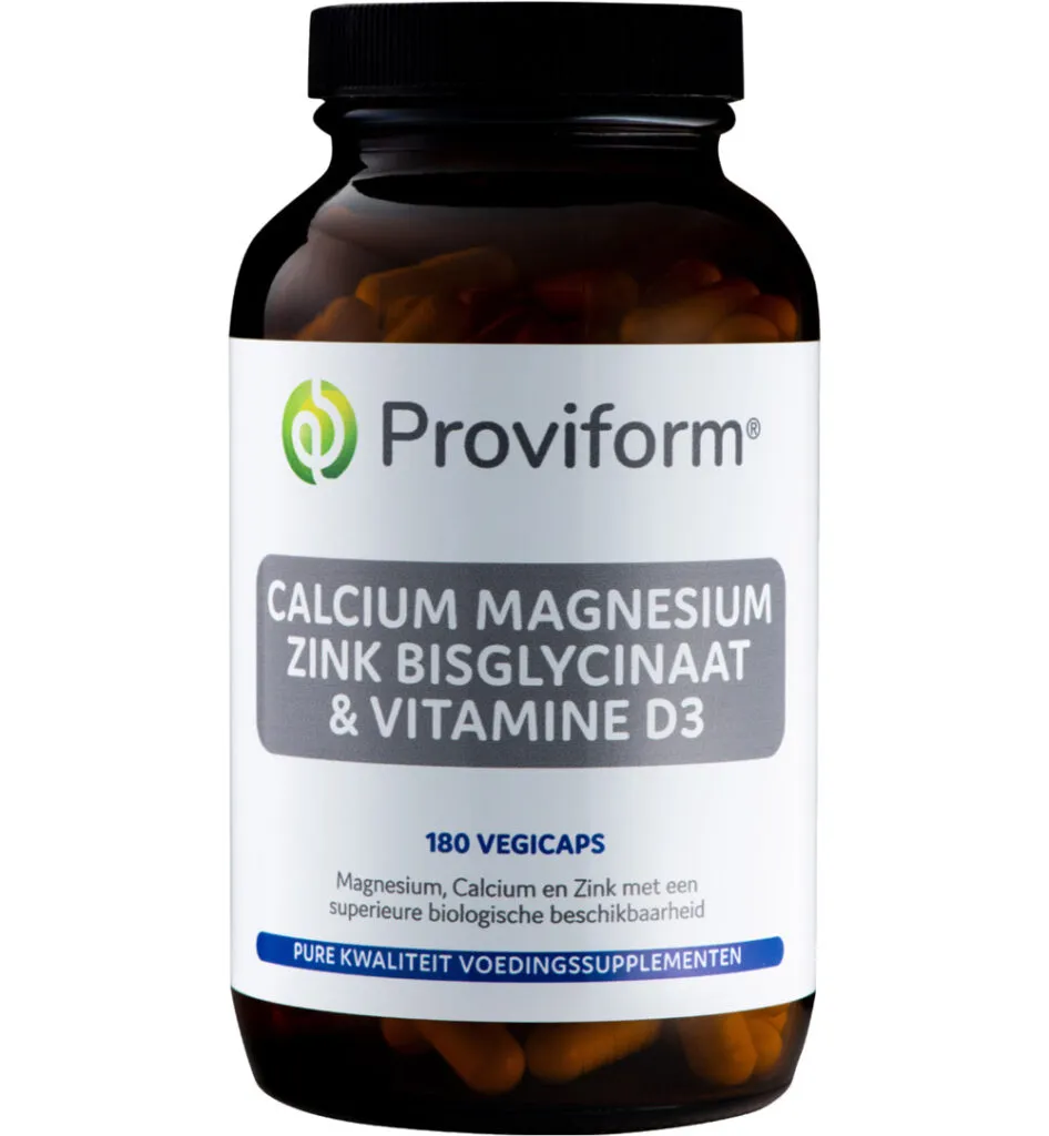 Proviform Calcium Magnesium Zink Bisglycinaat & D3 (180 vega capsules)
