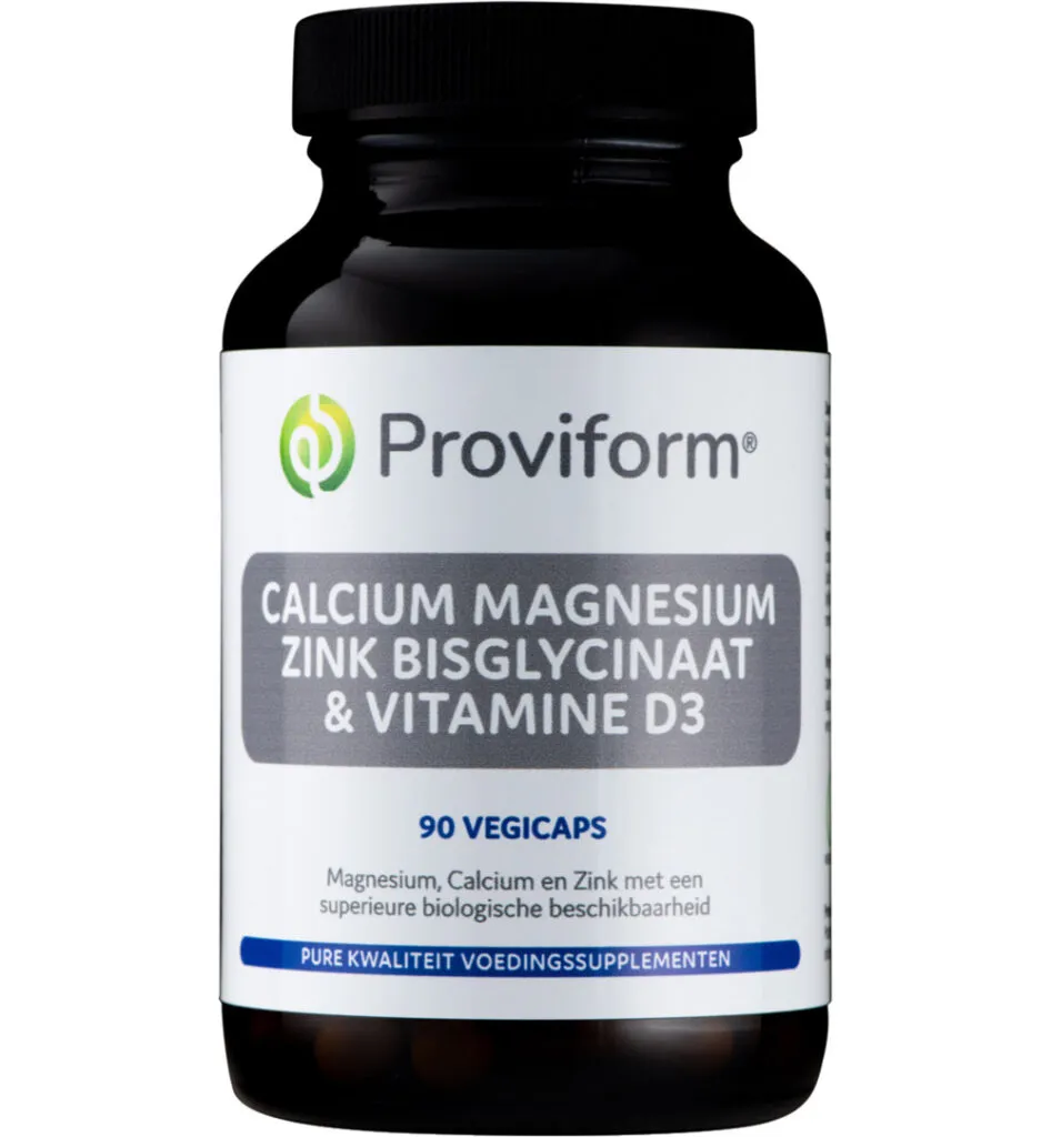 Proviform Calcium Magnesium Zink Bisglycinaat & D3 (90 vega capsules)