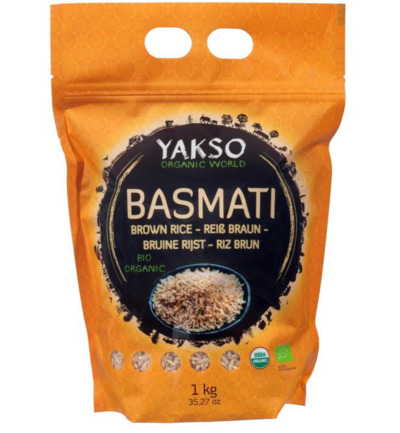 Yakso Basmati rijst bruin bio (1000 gr)