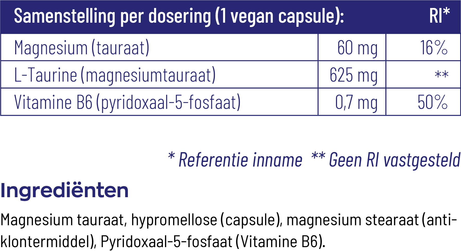 Vitakruid Magnesium Tauraat Met Vitamine B6 (P-5-P) (180 vega capsules) - image 3