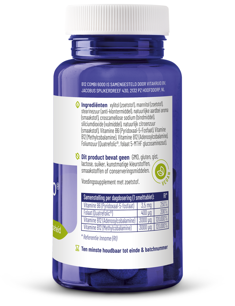 Vitakruid B12 Combi 6.000® Met Actief Folaat Vitamine (120 Smelttabletten) - image 2