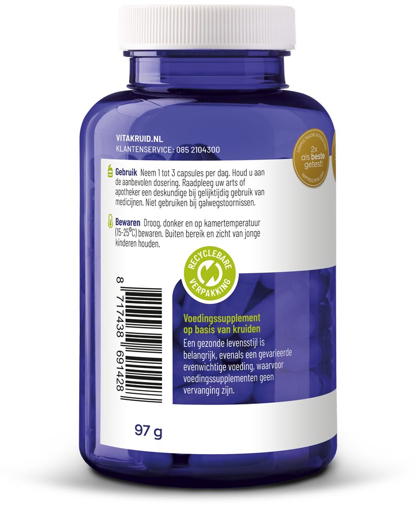 Vitakruid Curcuma C3-2X (95% Curcuminoïden) Met Bioperine® 120 (120 vega capsules)