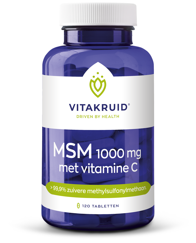 Vitakruid Msm 1000 Mg > 99,9% Zuiver + Vitamine C (120 tabletten)