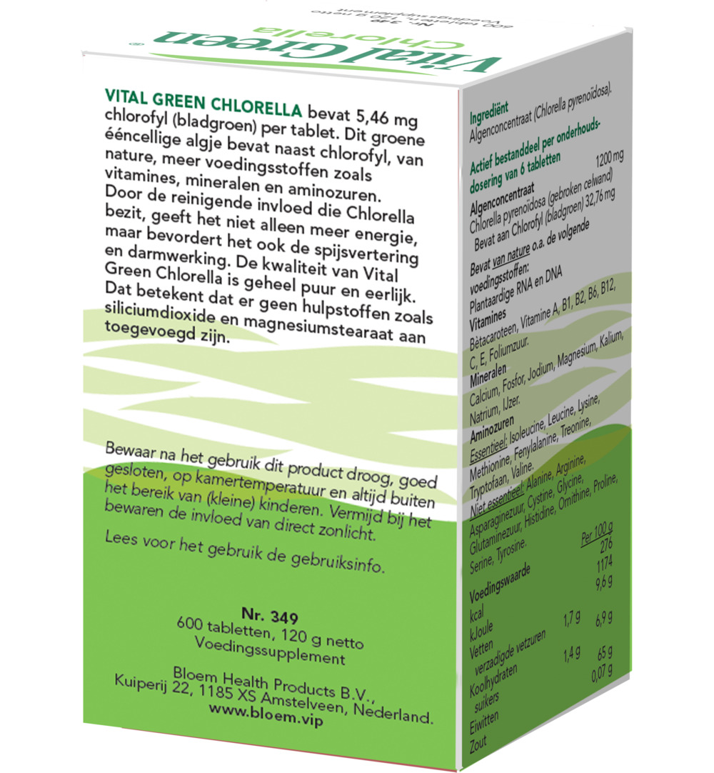 Bloem Chlorella Vitalgreen (600 tabletten)