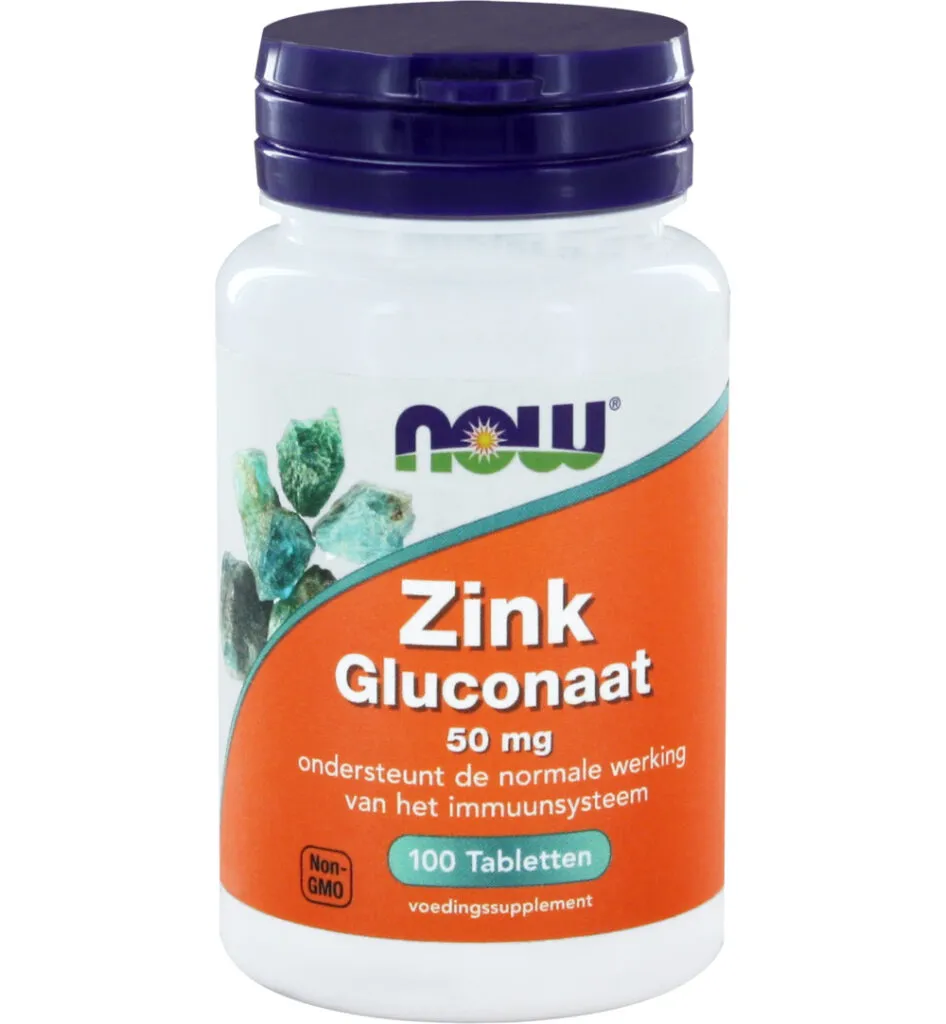 Now Zink gluconaat 50mg (100 tabletten)