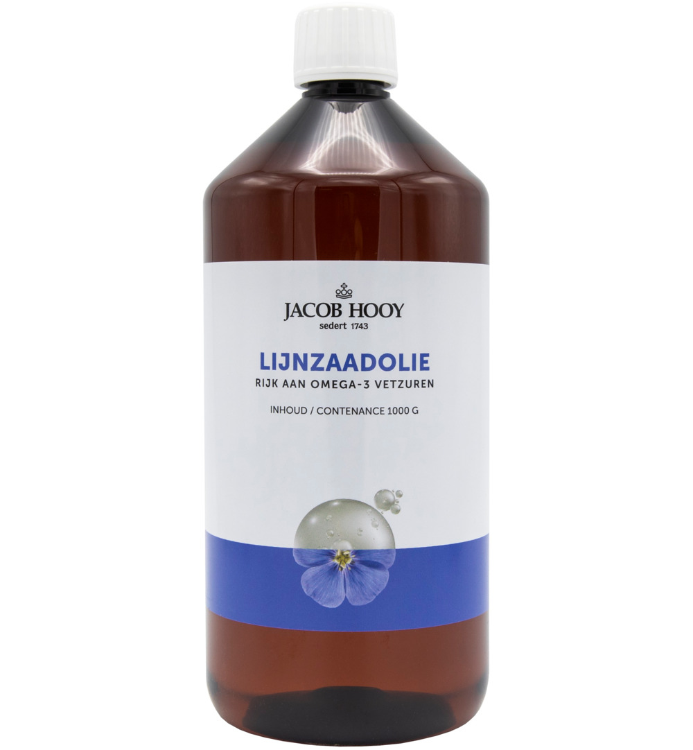 Jacob Hooy Lijnzaad Olie Inwendig Koudgeperst (1000 ml)