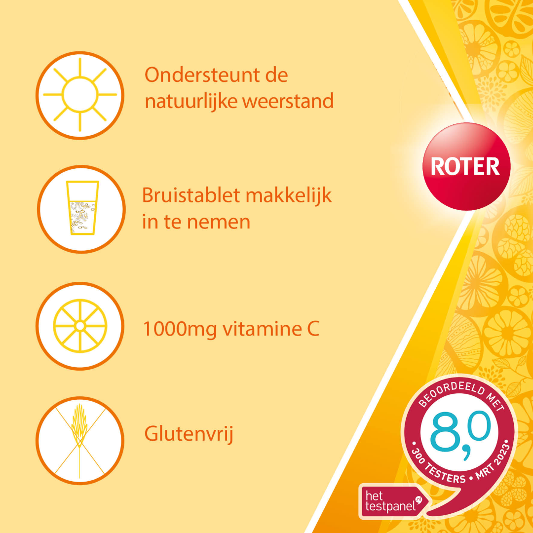Roter Vitamine C Bruis 1000 mg abrikoos sinaasappel (20 bruistabletten) - image 2