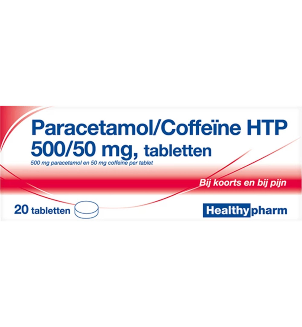 Healthypharm Paracetamol 500mg Coffeine (20 tabletten)