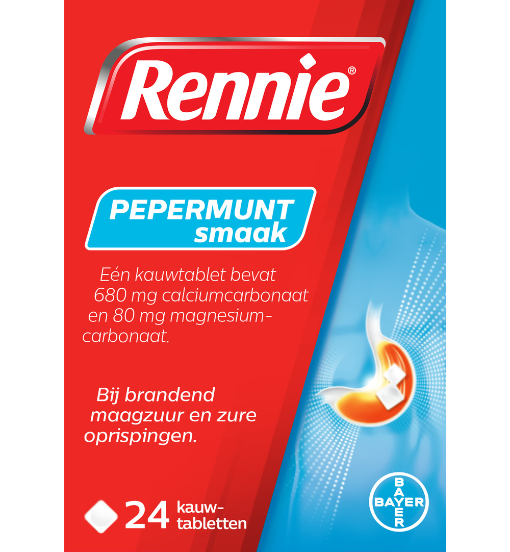 Rennie Pepermunt (24 kauwtabletten)