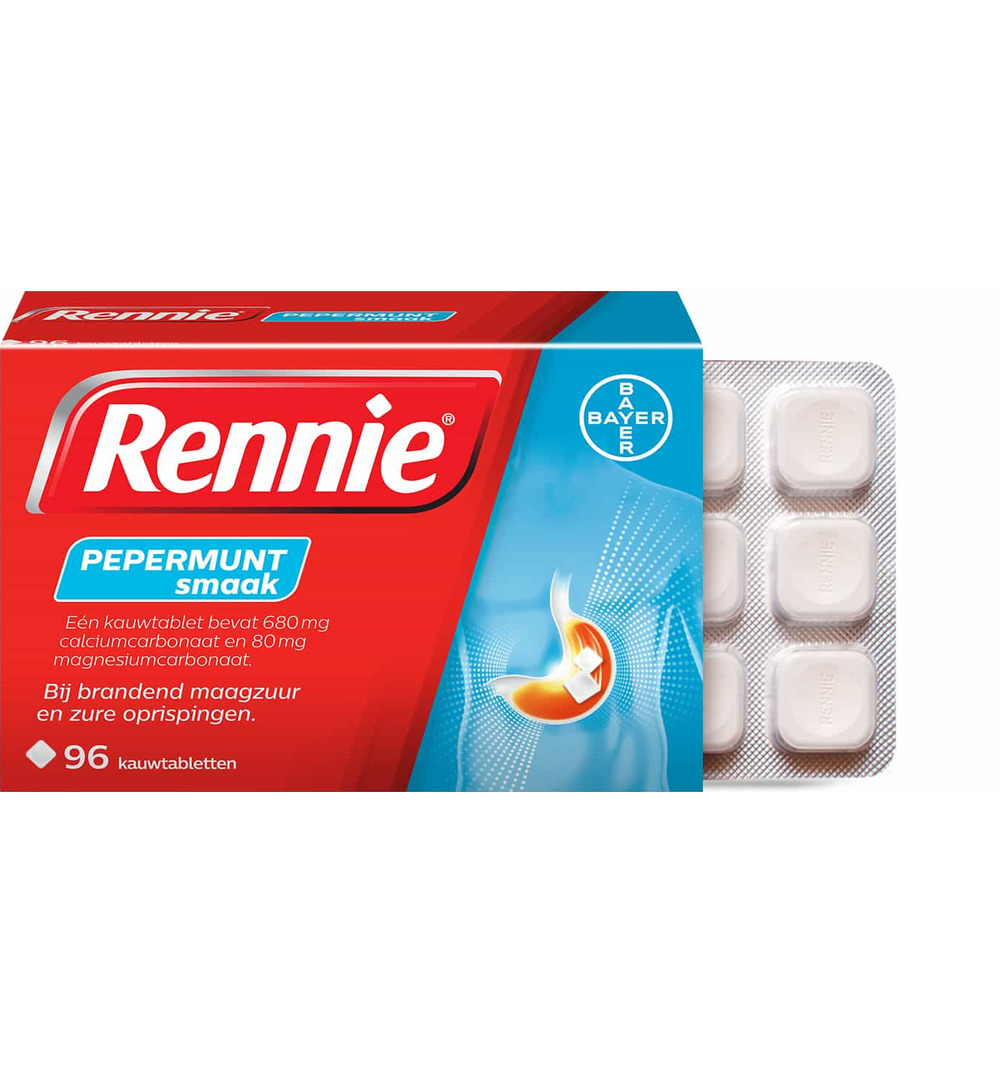 Rennie Pepermunt (96 kauwtabletten)