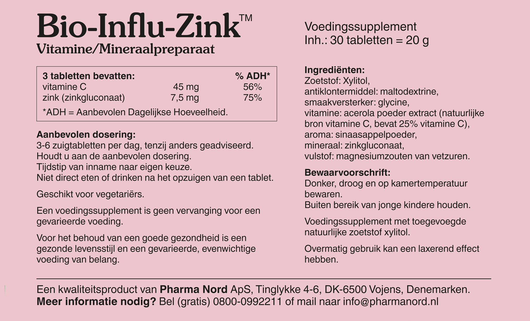 Pharma Nord Bio Influ Zink (30 tabletten)
