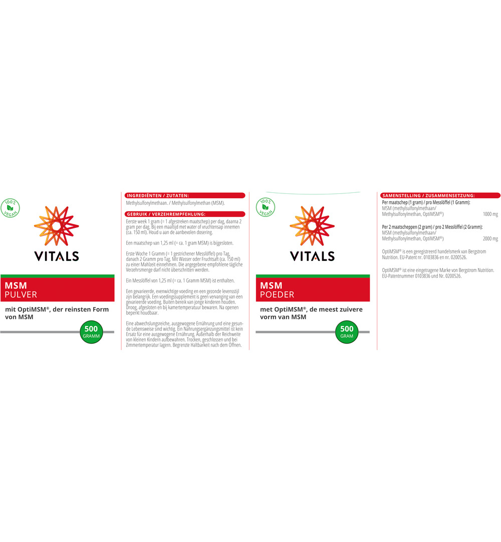 Vitals MSM zwavel poeder (500 gr) - image 3