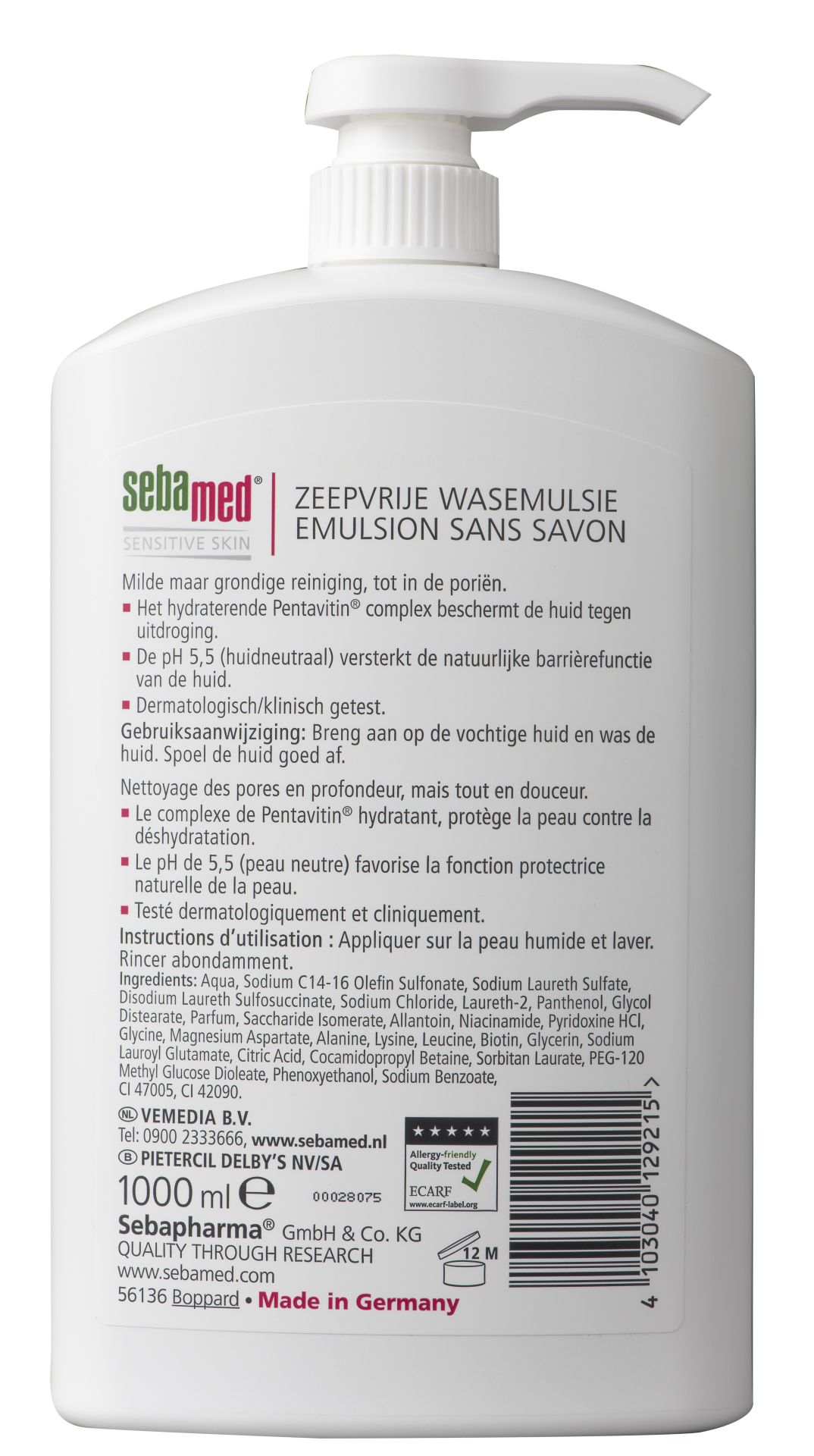 Sebamed Zeepvrij wasemulsie pomp (1000 ml) - image 2