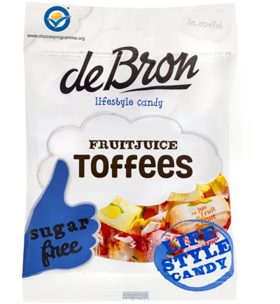 De Bron Fruit toffee suikervrij (90 gr)