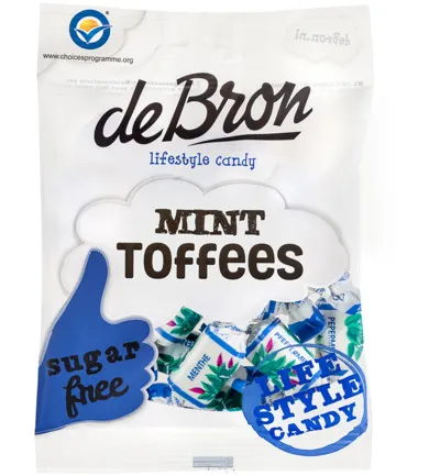 De Bron Mint toffee suikervrij (90 gr)