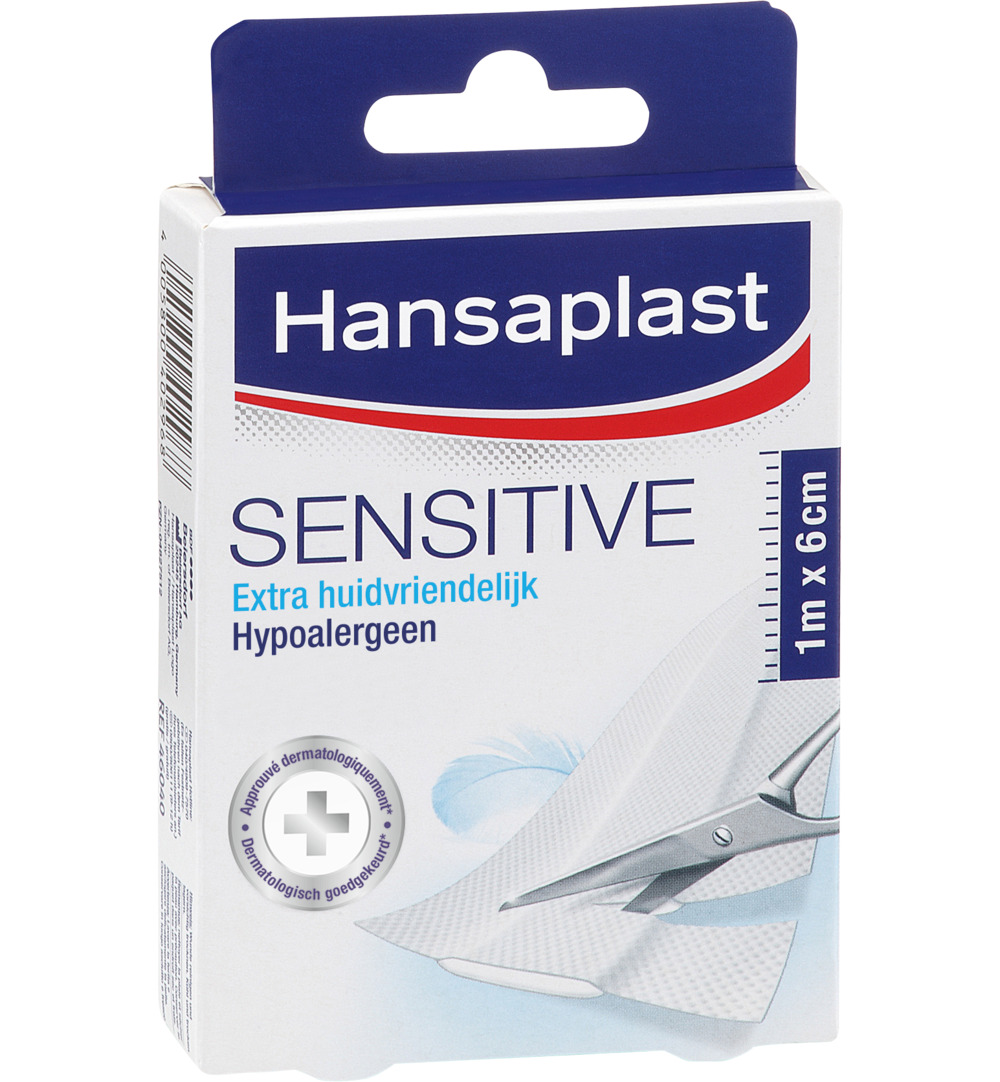 Hansaplast Sensitive 1m x 6 cm (1 stuk)
